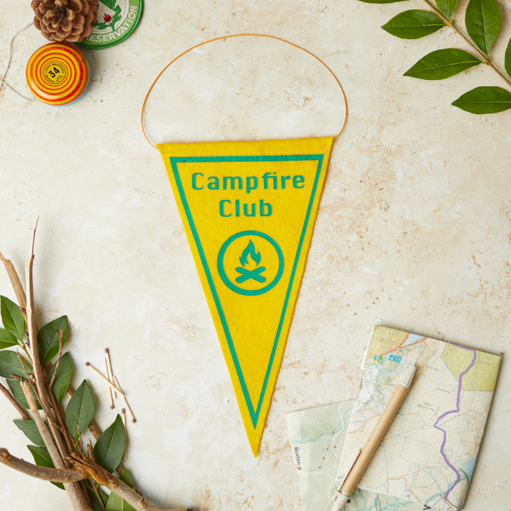 Campfire club mini pennant flag