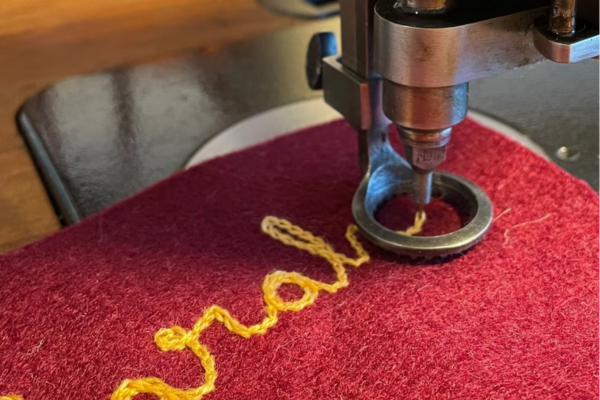 Close up of chain stitch embroidery