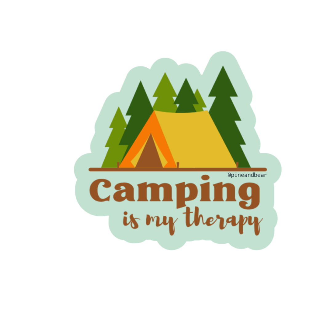 Camping Is My Therapy Vinyl Sticker