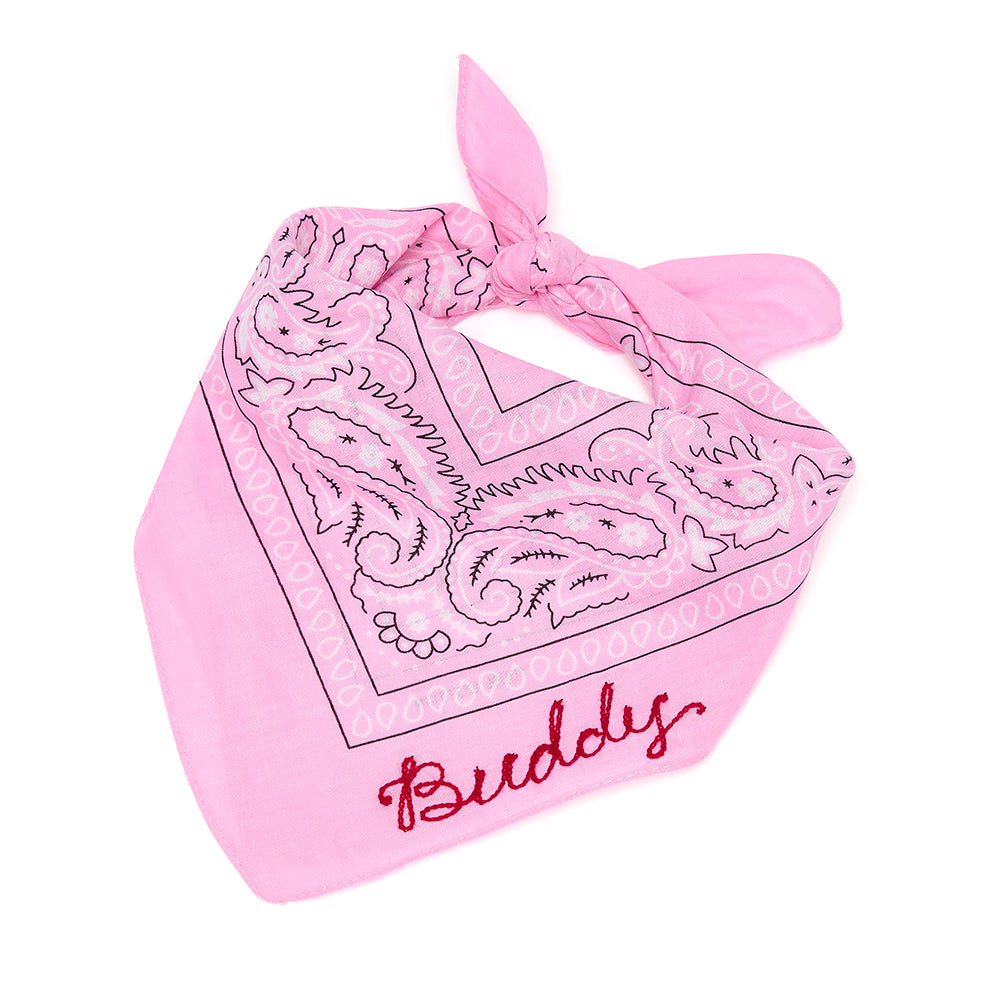 Custom Chain Stitched Bandana in pink