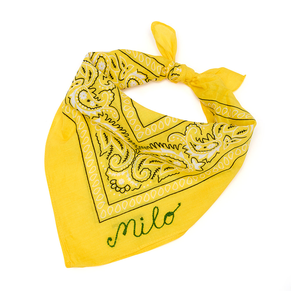 Custom Chain Stitched Bandana in yellow