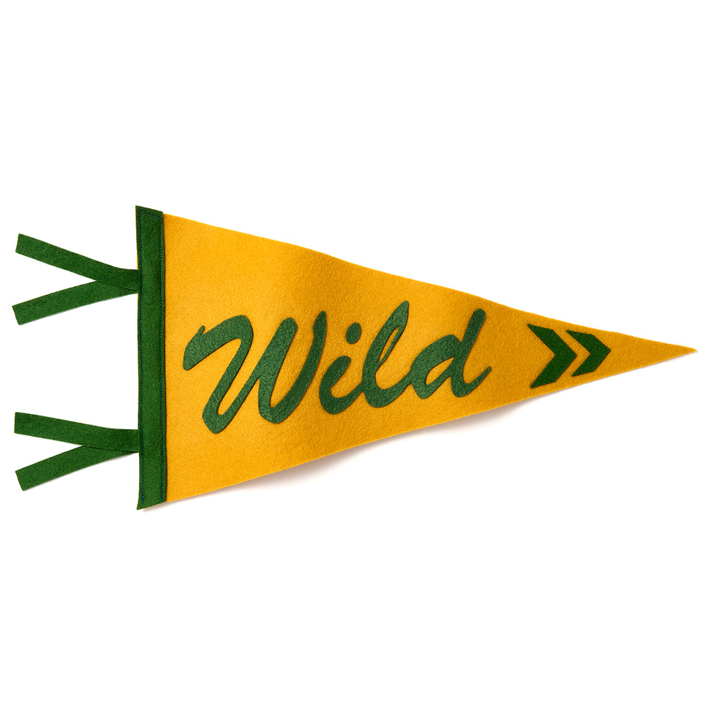 Wild pennant flag in mustard and green