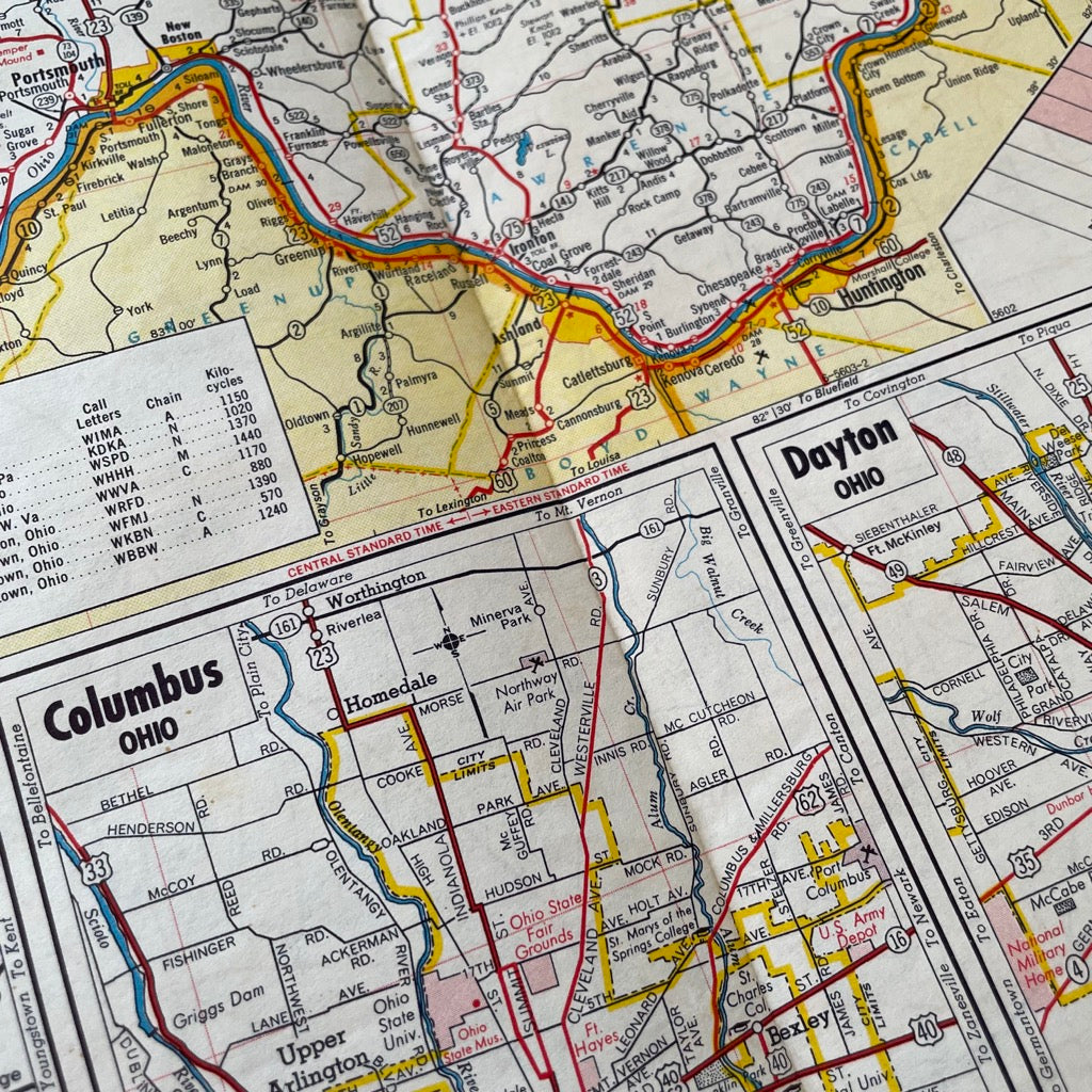 Vintage Map 1957 Quebec Road Map