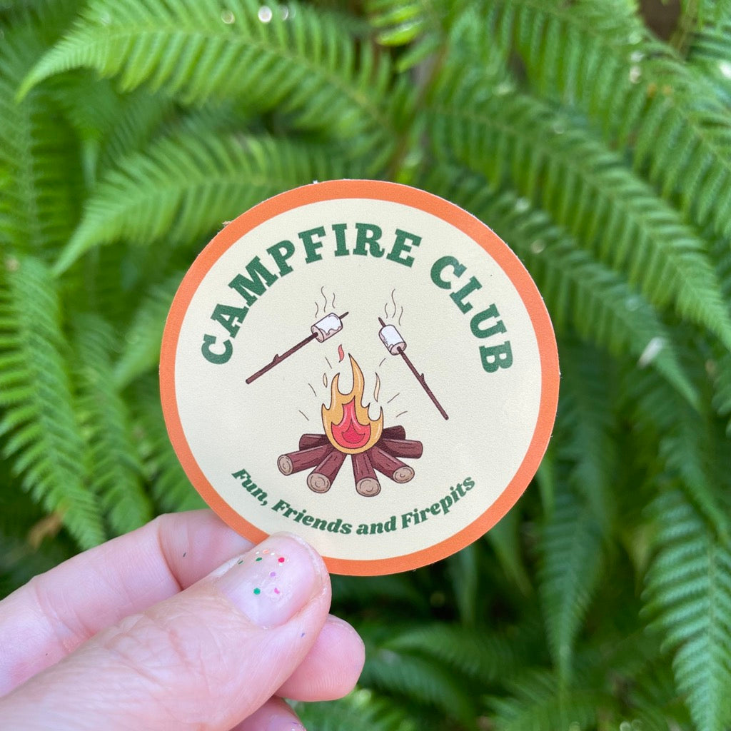Campfire Club Vinyl Camping Sticker