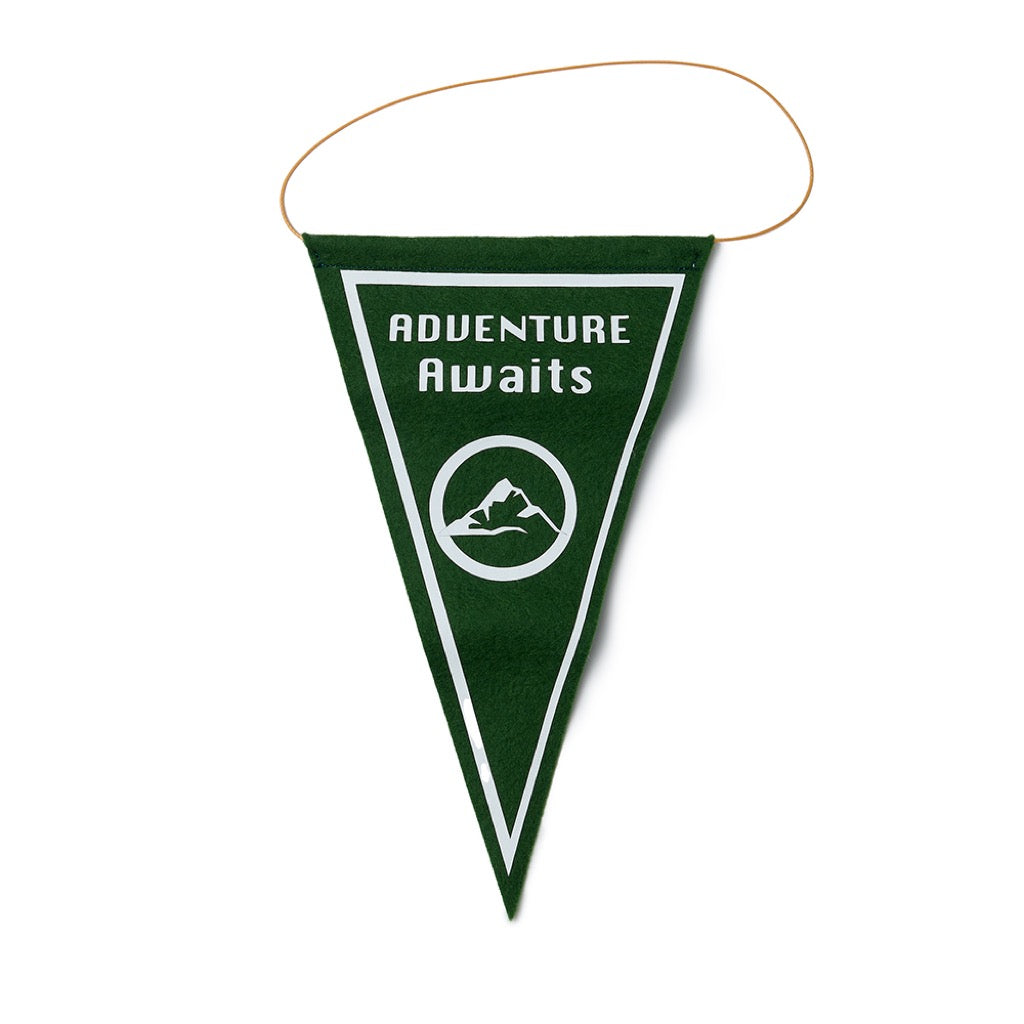 adventure awaits mini pennant flag