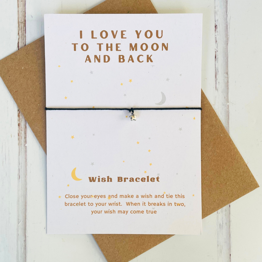 Love you to the moon and back wish bracelet