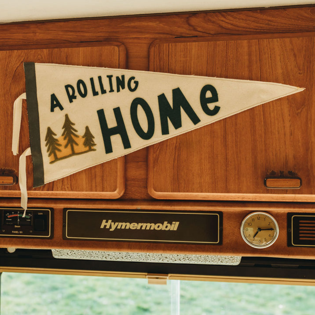A rolling Home Pennant Flag