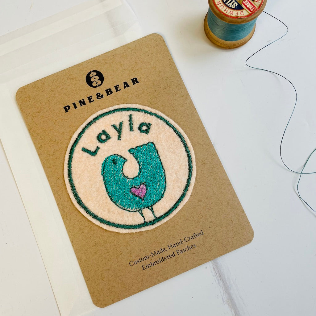 Personalised Embroidered Patch - Bird