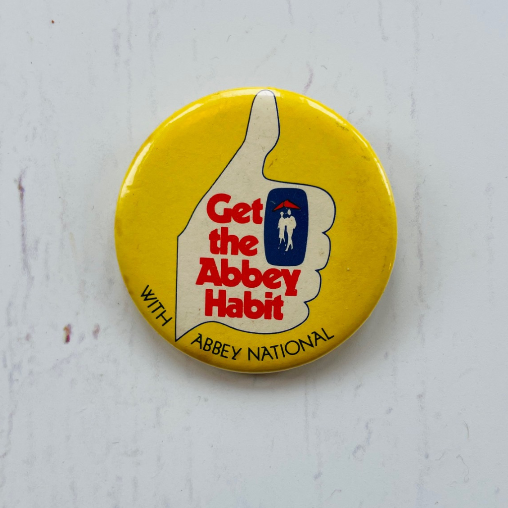 'Get The Abbey Habbit' retro badge