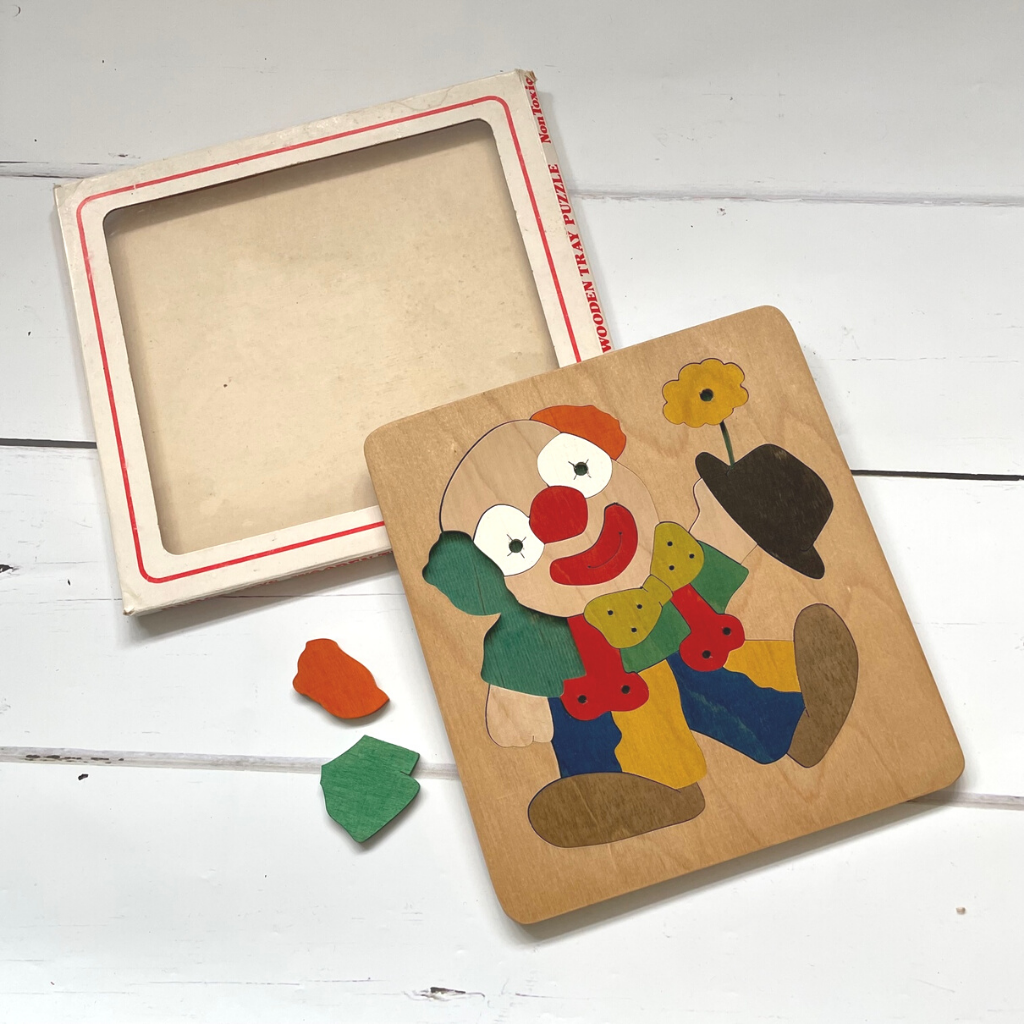 Vintage Hurst Toys Wooden Puzzle - Clown