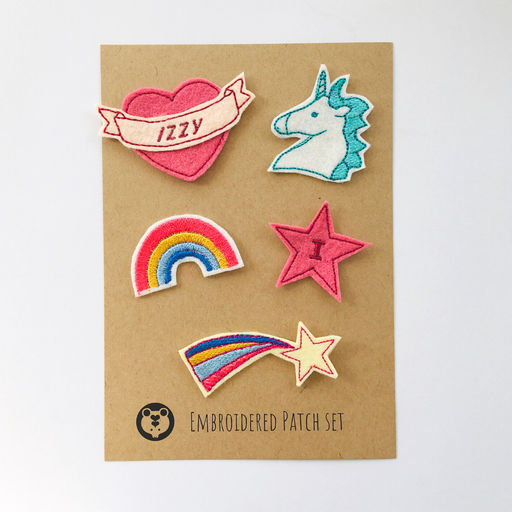 Personalised and Unicorn Patch Set