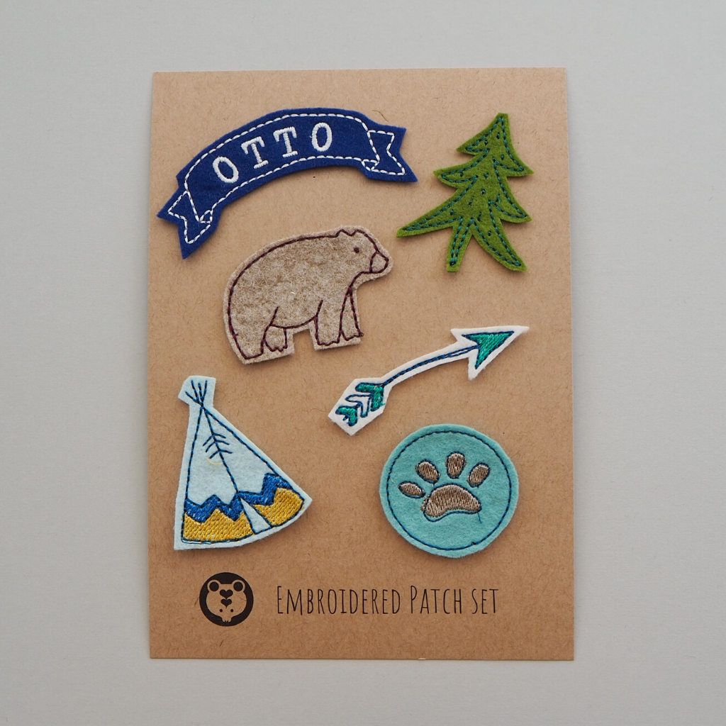 Patch Set Sticker Personalised Embroidered Patches | Sew On Patches | Pineandbear ...